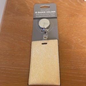 Faux leather ID badge holder